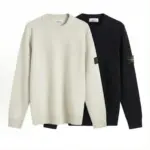 【現貨】STONE ISLAND 25FW 素色簡約 羊毛混紡 毛衣衛衣大學T長袖 石頭島 黑/白