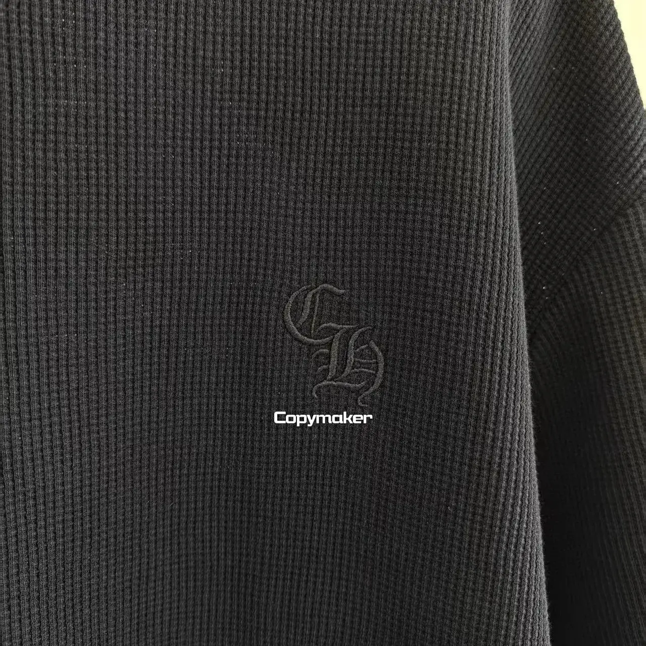 【現貨】Chrome Hearts 25SS 梵文字母刺繡 華夫格短袖T恤 素色簡約CH 克羅心