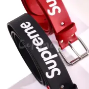 Sup 22SS week 13 Repeat Leather Belt 滿版Logo 牛皮真皮皮帶 腰帶 黑紅2色：圖片 10