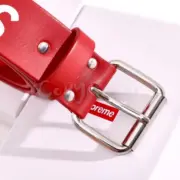 Sup 22SS week 13 Repeat Leather Belt 滿版Logo 牛皮真皮皮帶 腰帶 黑紅2色：圖片 14