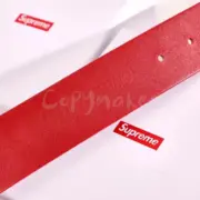 Sup 22SS week 13 Repeat Leather Belt 滿版Logo 牛皮真皮皮帶 腰帶 黑紅2色：圖片 17
