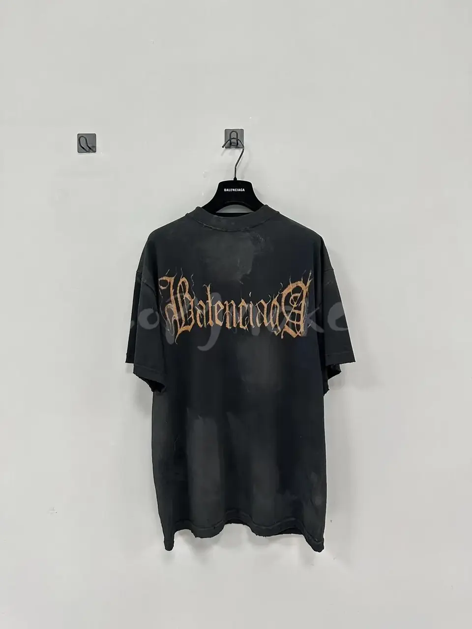 巴黎 BLC 23FW Heavy Metal T-shirt 梵文泥染做舊 短袖T恤