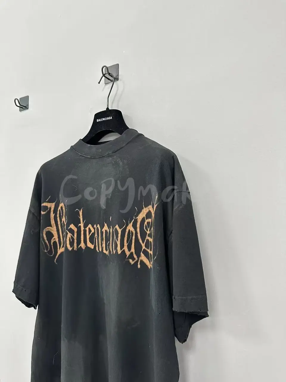 巴黎 BLC 23FW Heavy Metal T-shirt 梵文泥染做舊 短袖T恤
