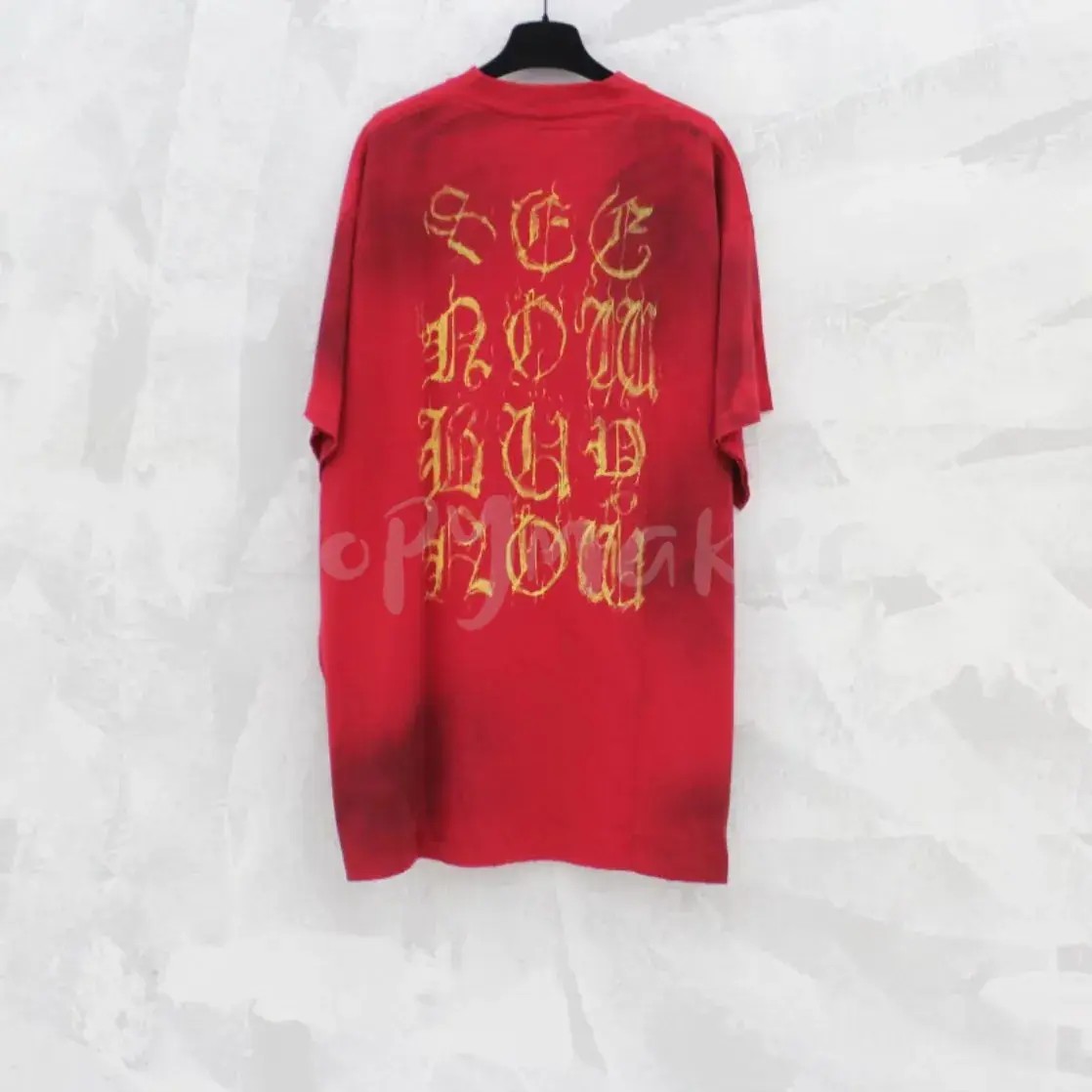 巴黎 BLC 23FW Heavy Metal T-shirt 梵文泥染做舊 短袖T恤
