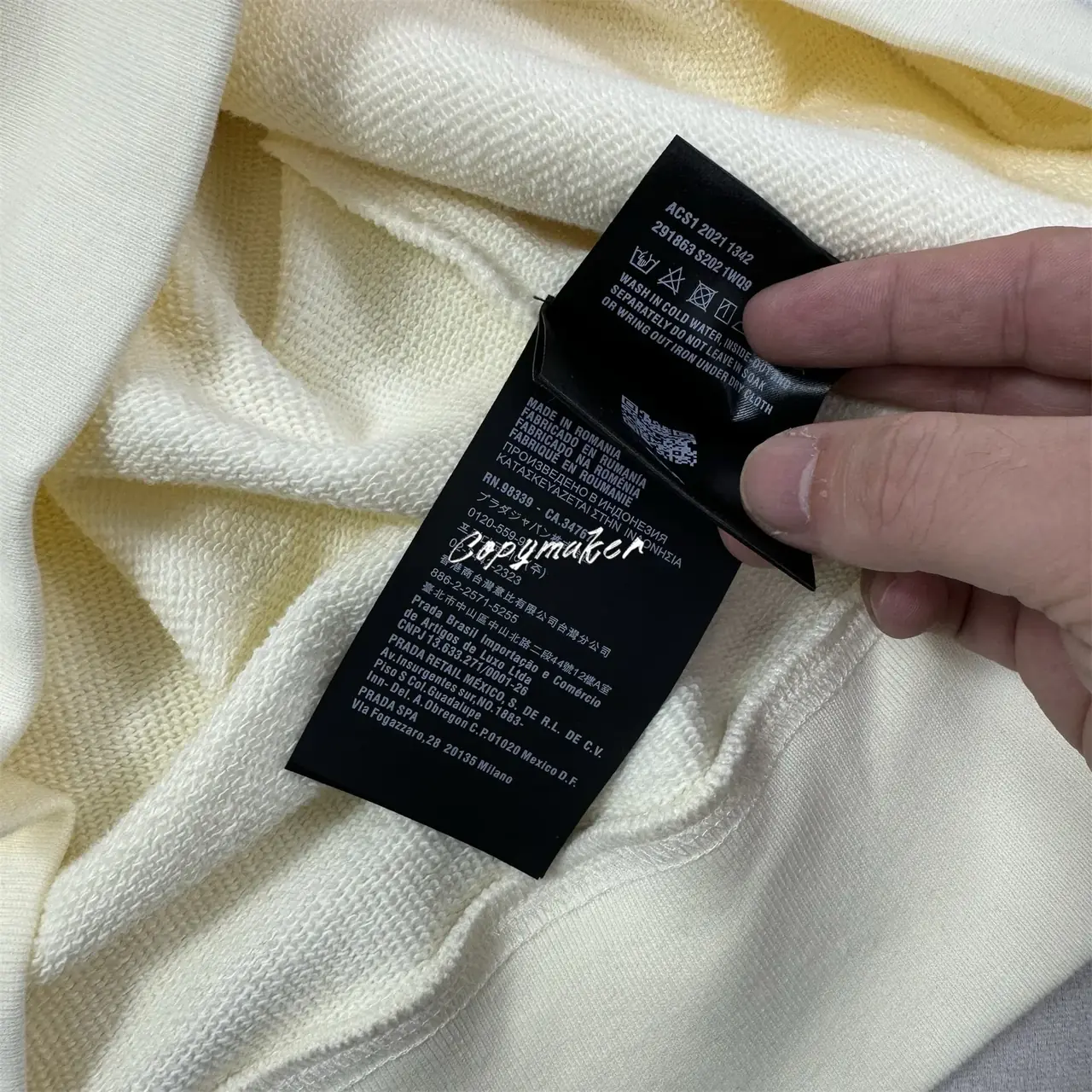 【現貨】【全套包裝】PRA 24FW 素色簡約 三角標小logo 鐵牌 帽T連帽衛衣長袖 米色