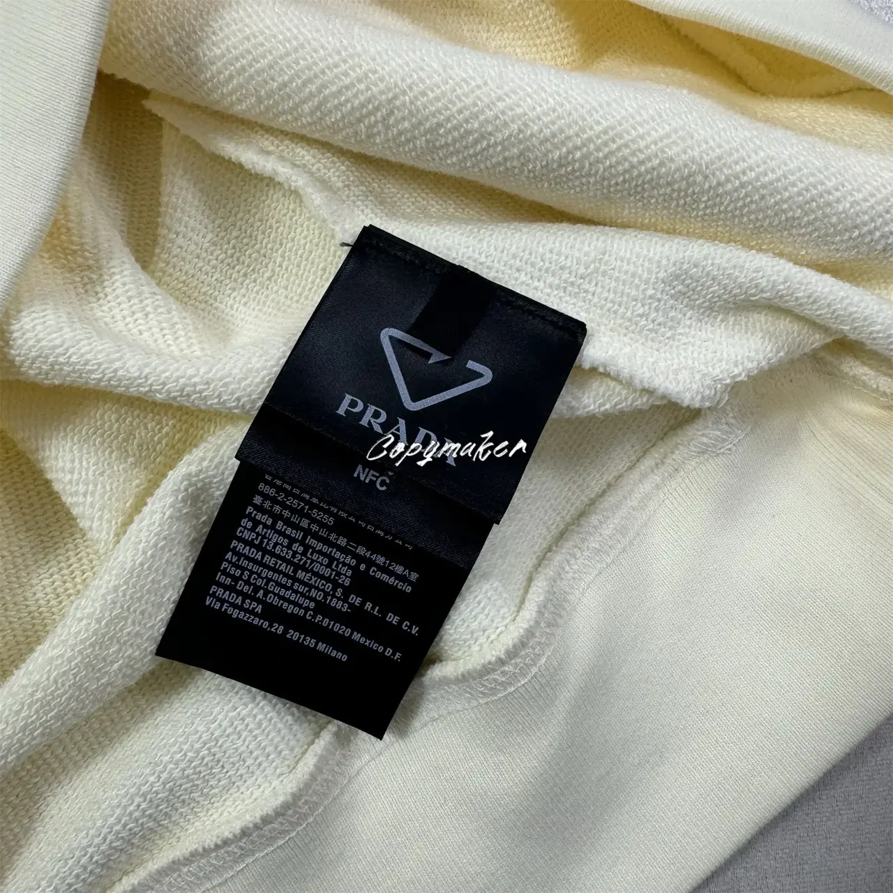 【現貨】【全套包裝】PRA 24FW 素色簡約 三角標小logo 鐵牌 帽T連帽衛衣長袖 米色