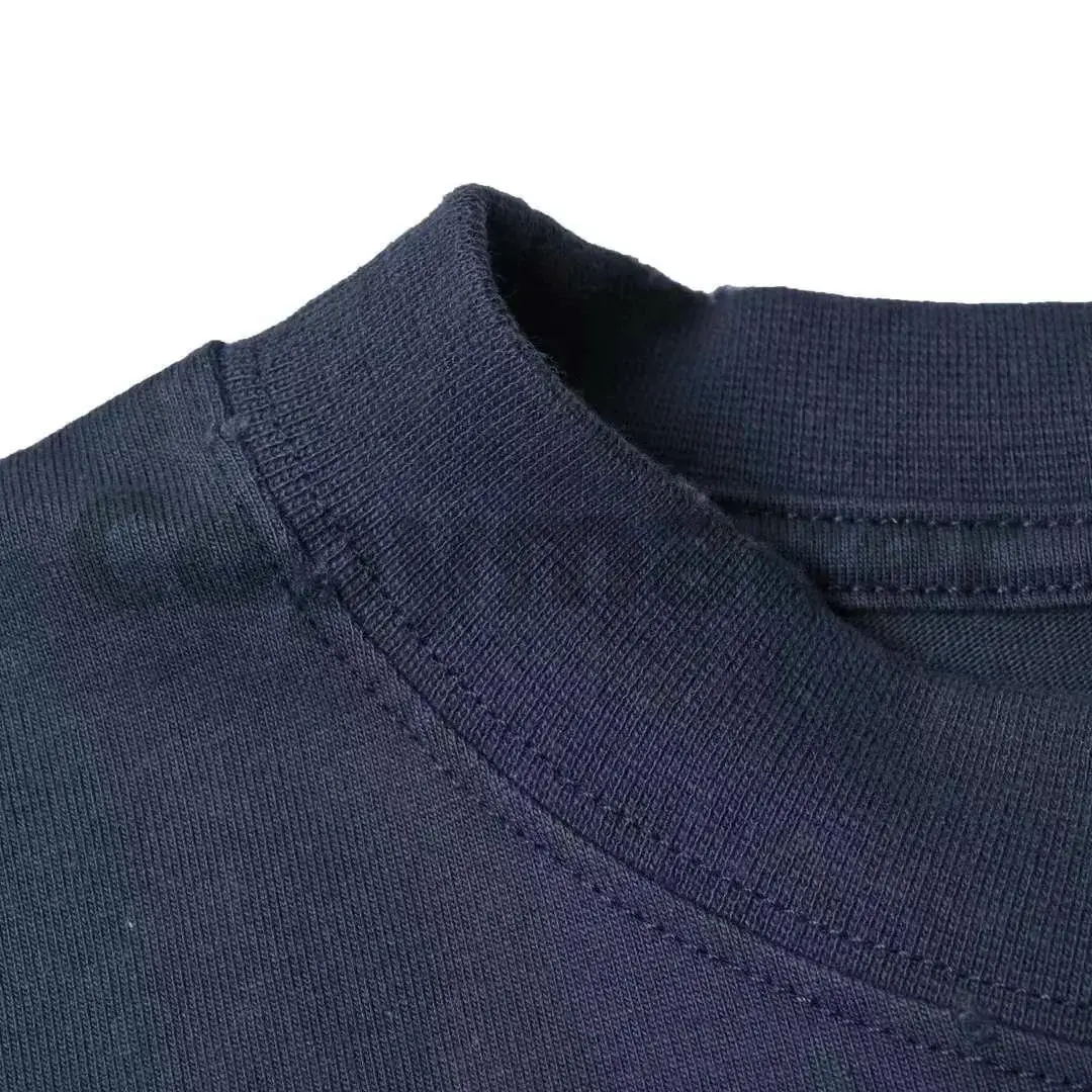 【現貨】巴黎 BLC 24SS 雙B 比特幣 水洗作舊破壞 短袖 T恤 藍灰色