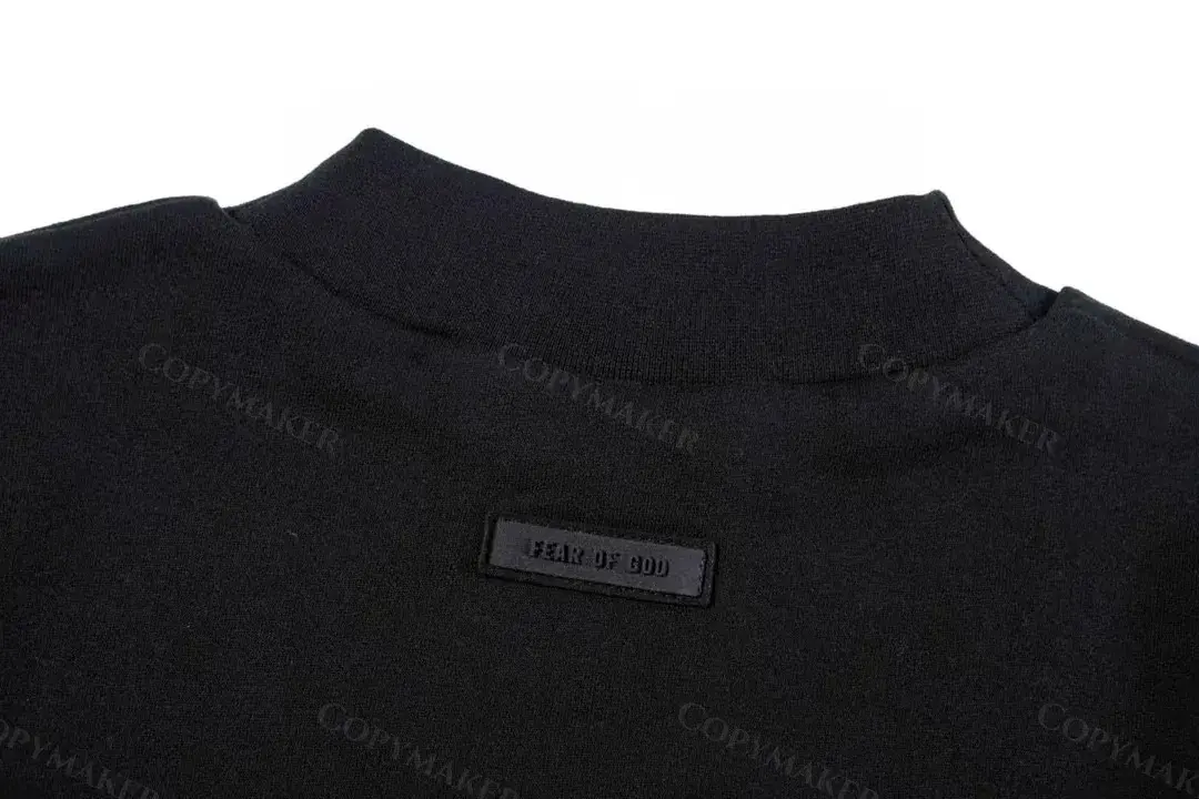 23SS FOG ESSENTIALS 副線 膠標 大學T圓領衛衣 FEAR OF GOD 玄青黑 圓弧字母