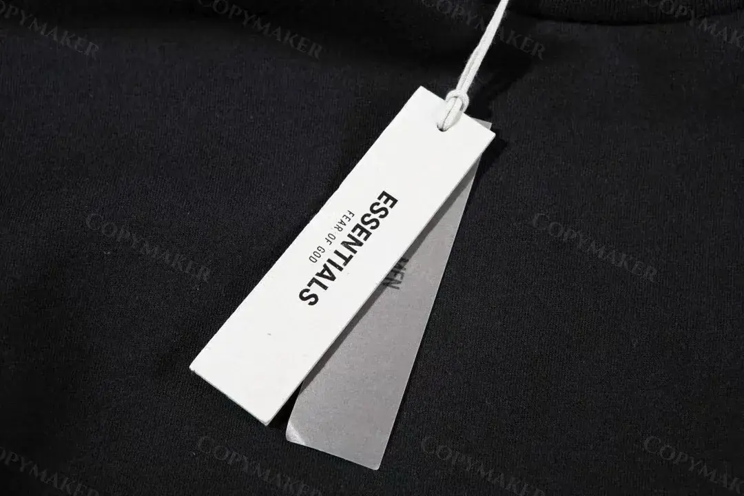 23SS FOG ESSENTIALS 副線 膠標 大學T圓領衛衣 FEAR OF GOD 玄青黑 圓弧字母