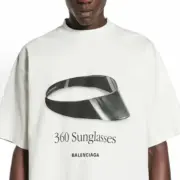 【現貨】巴黎 BLC 25SS 360 Sunglasses 太陽眼鏡墨鏡 短袖T恤 米色：圖片 6