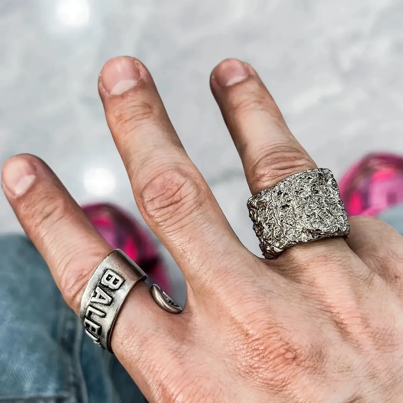 【預售】【原廠包裝】巴黎 BLC Gourmette Ring 浮雕不規則戒指指環 白銅