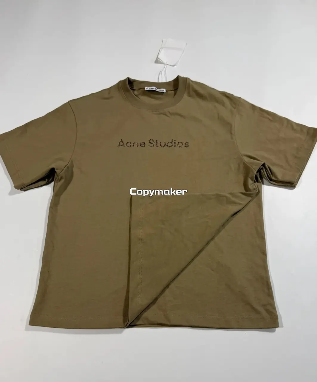 【現貨】Acne Studios 25SS 原廠鉚釘logo字母 圓領純棉短袖T恤 卡其色