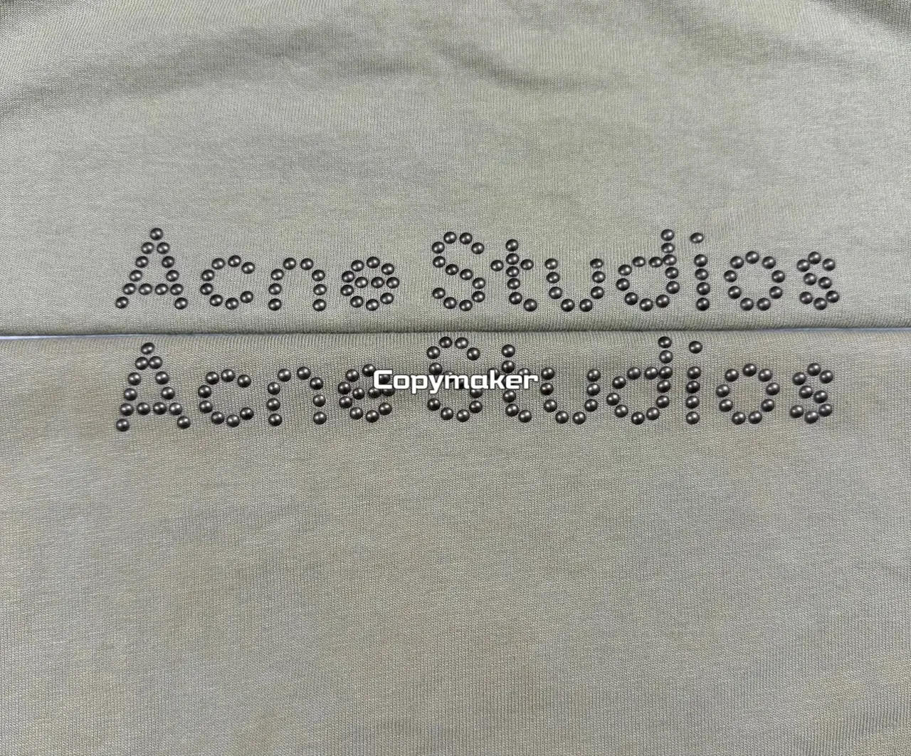 【現貨】Acne Studios 25SS 原廠鉚釘logo字母 圓領純棉短袖T恤 卡其色