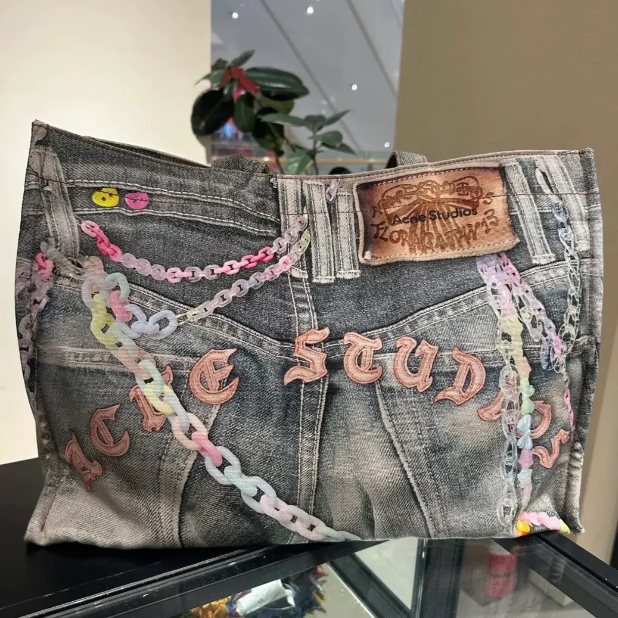 【現貨】【福利回饋】Acne Studios 24SS 塗鴉滿版dirtyfit 噴墨3D印花 托特包手提包單肩包