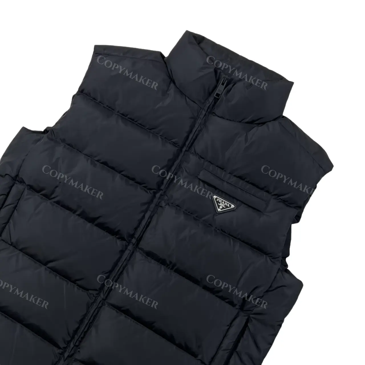 PRA 21SS 素色簡約 三角標小logo 白鴨絨羽絨背心馬甲