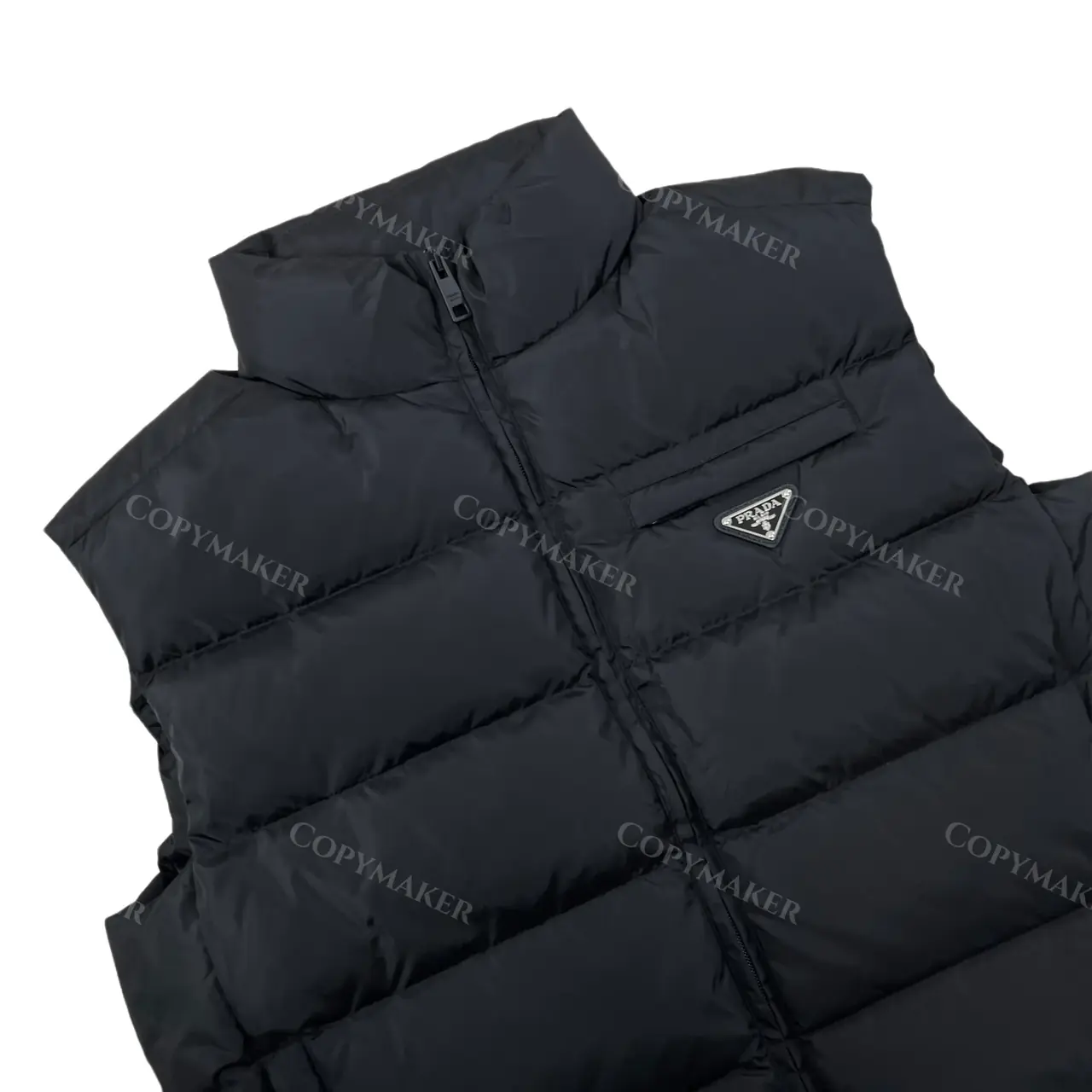 PRA 21SS 素色簡約 三角標小logo 白鴨絨羽絨背心馬甲
