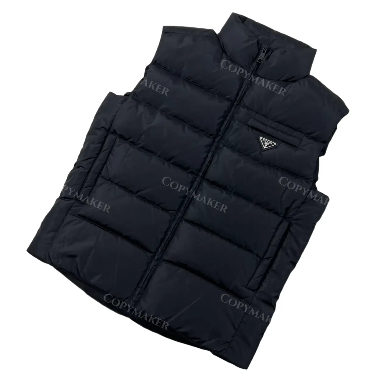 PRA 21SS 素色簡約 三角標小logo 白鴨絨羽絨背心馬甲