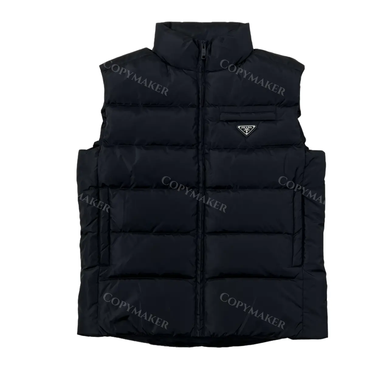 PRA 21SS 素色簡約 三角標小logo 白鴨絨羽絨背心馬甲