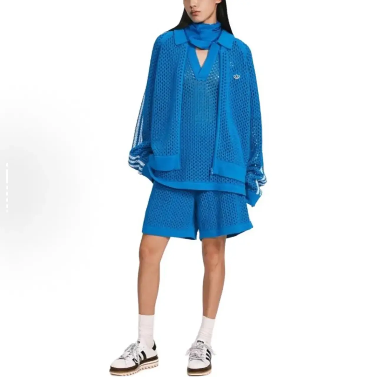 【預售】CLOT x AD originals 24FW 網狀網眼條紋拼色針織毛巾短褲休閒褲運動褲 三色