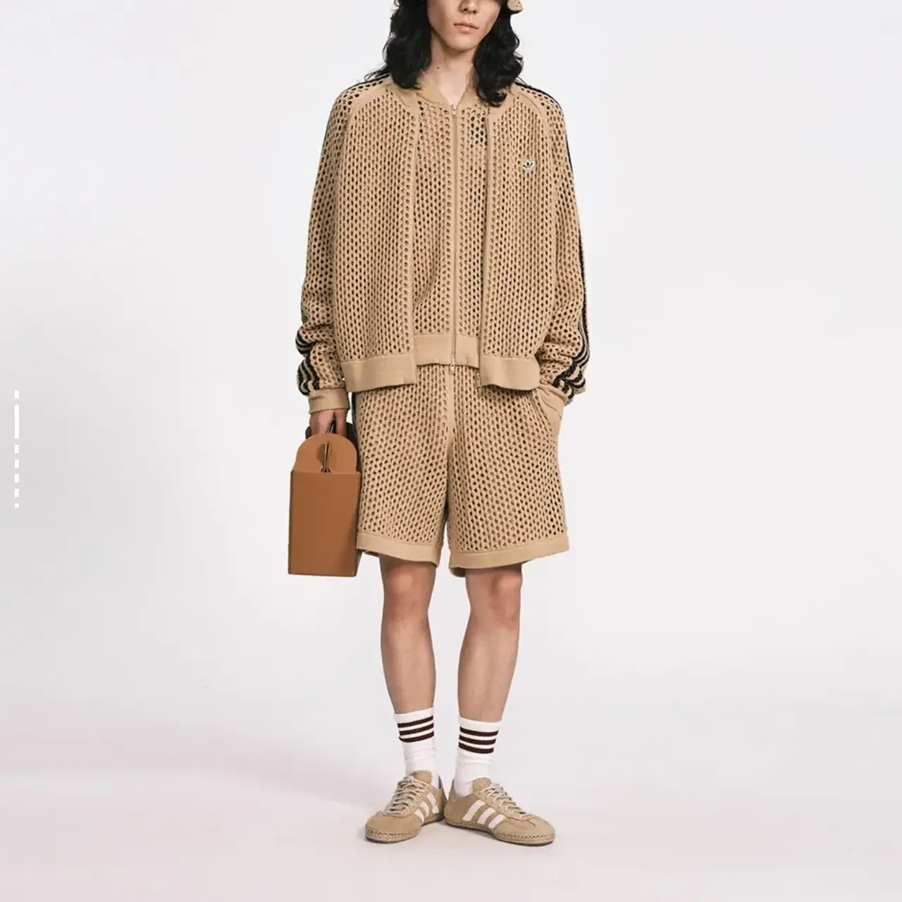 【預售】CLOT x AD originals 24FW 網狀網眼條紋拼色針織毛巾短褲休閒褲運動褲 三色