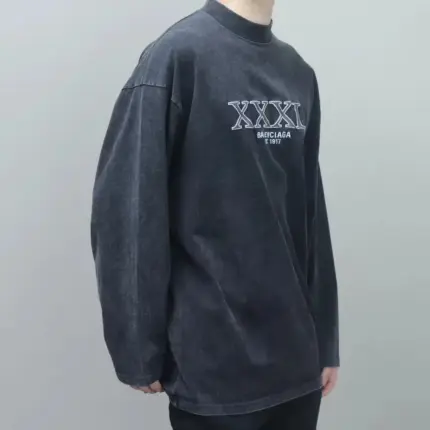 巴黎 BLC 22FW XXXL 水洗 蠟染 褪色 刺繡 長袖 T恤 3XL