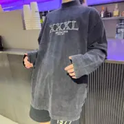 巴黎 BLC 22FW XXXL 水洗 蠟染 褪色 刺繡 長袖 T恤 3XL：圖片 3