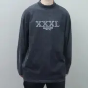 巴黎 BLC 22FW XXXL 水洗 蠟染 褪色 刺繡 長袖 T恤 3XL：圖片 4