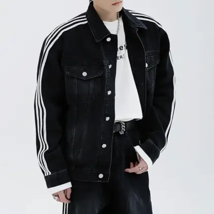 巴黎 BLC x AD 聯名 23SS 條紋 復古 牛仔外套 夾克 單寧