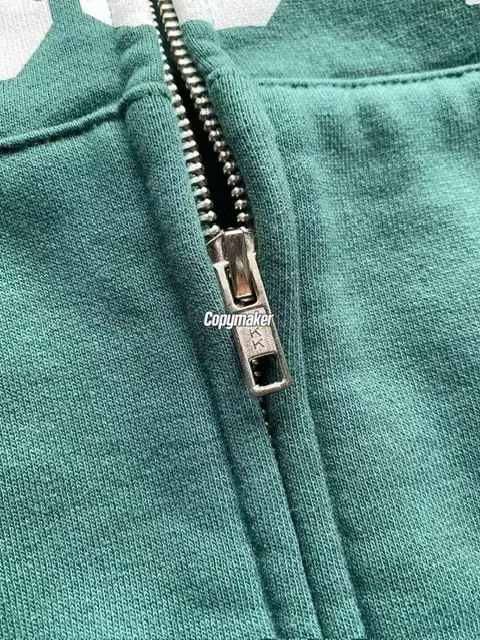 【預售】Sup x MM6 Maison Margiela SS25 聯名 火焰骷髏字母 拉鍊夾克連帽外套 黑色/綠色