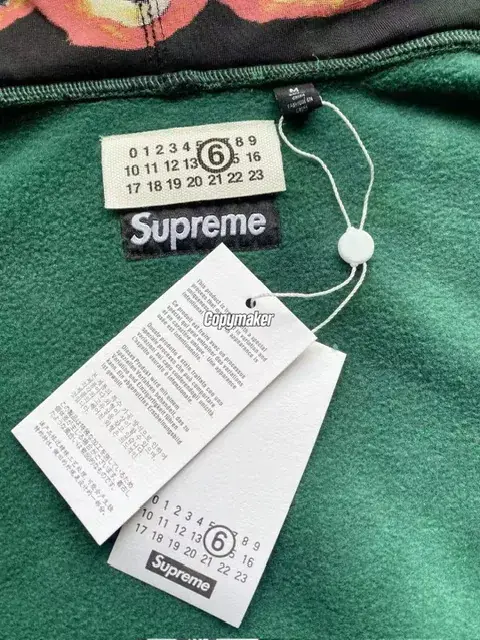 【預售】Sup x MM6 Maison Margiela SS25 聯名 火焰骷髏字母 拉鍊夾克連帽外套 黑色/綠色