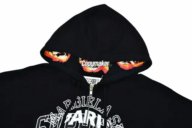 【預售】Sup x MM6 Maison Margiela SS25 聯名 火焰骷髏字母 拉鍊夾克連帽外套 黑色/綠色