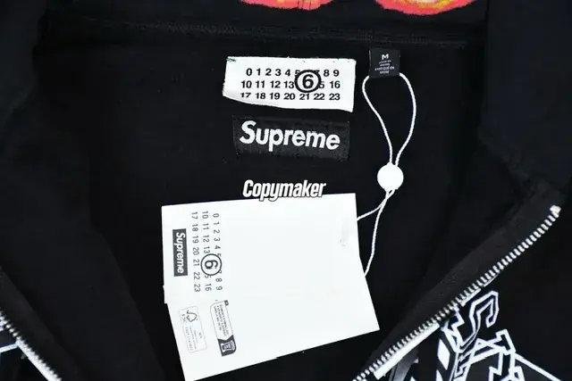 【預售】Sup x MM6 Maison Margiela SS25 聯名 火焰骷髏字母 拉鍊夾克連帽外套 黑色/綠色