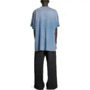 巴黎 BLC 24SS Unisex Paris Moon Oversized T-shirt 滿月鐵塔 做舊水洗 短袖T恤 霧霾藍