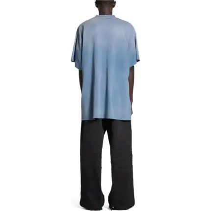 巴黎 BLC 24SS Unisex Paris Moon Oversized T-shirt 滿月鐵塔 做舊水洗 短袖T恤 霧霾藍