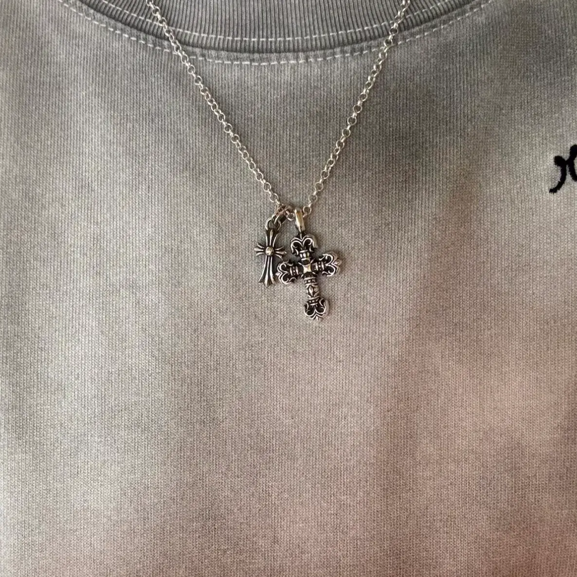 【現貨】Chrome Hearts 經典款 火焰十字架 項鍊吊墜 CH克羅心 白銅/925純銀 小號