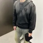 PRA 23FW Ripped-Triangle 三角標 漸變漸層褪色 水洗煙燻 衛衣大學T長袖