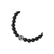 【現貨】【過驗】Chrome Hearts 1 Cross Plus Ball Bracelet 黑曜石純銀 手鍊手環 克羅心 9mm：圖片 4