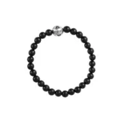 【現貨】【過驗】Chrome Hearts 1 Cross Plus Ball Bracelet 黑曜石純銀 手鍊手環 克羅心 9mm：圖片 5
