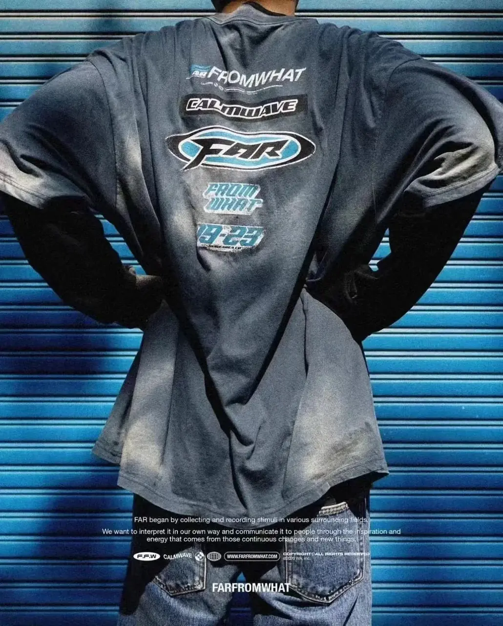 Far Archive 23SS 水洗做舊開裂雙面印花 賽車 短袖T恤 Vintage