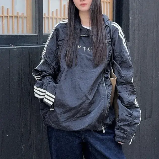 【現貨】THUG CLUB x AD originals 25FW 聯名 鍍銀logo 金屬尼龍皺摺 衝鋒衣夾克外套