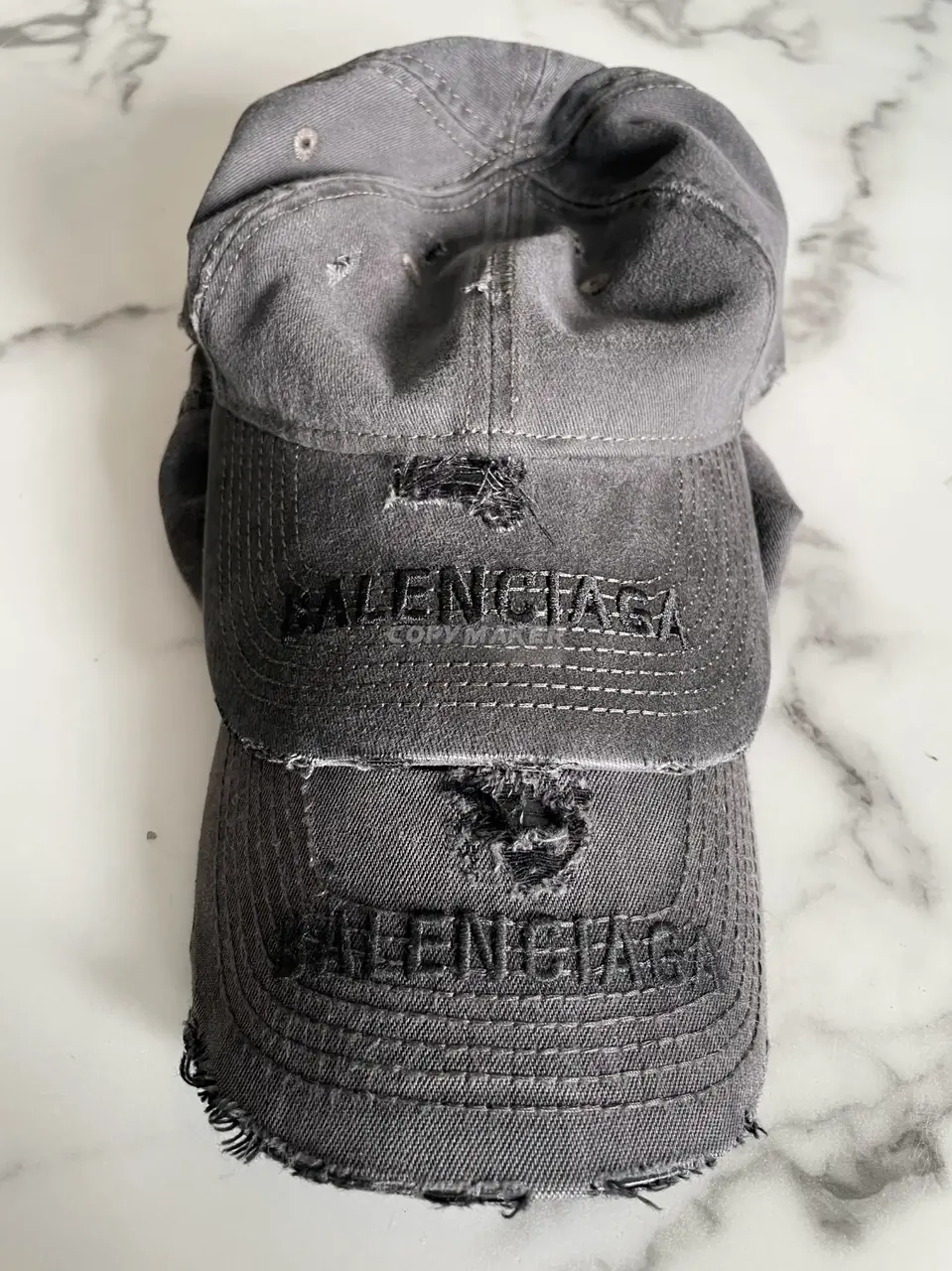 巴黎 BLC 22FW destroyed 大破壞做舊水洗刺繡logo 棒球帽老帽鴨舌帽帽子