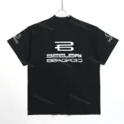 巴黎 BLC 24SS AI GENERATED T-SHIRT AI設計秀款 小破壞印花 短袖T恤：圖片 6