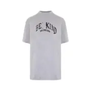 【福利回饋】巴黎 BLC 23SS Be kind 補丁刺繡做舊破壞 logo字母 短袖T恤 灰色：圖片 2